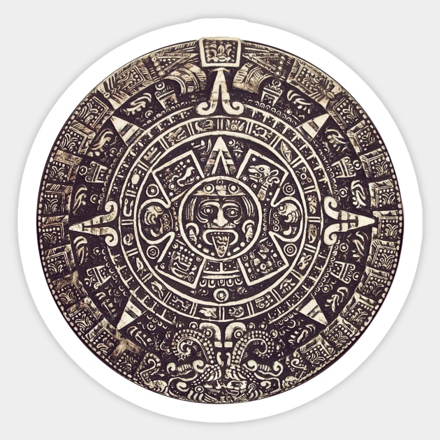 Mayan Calendar Art Sticker by Blue Planet Boutique